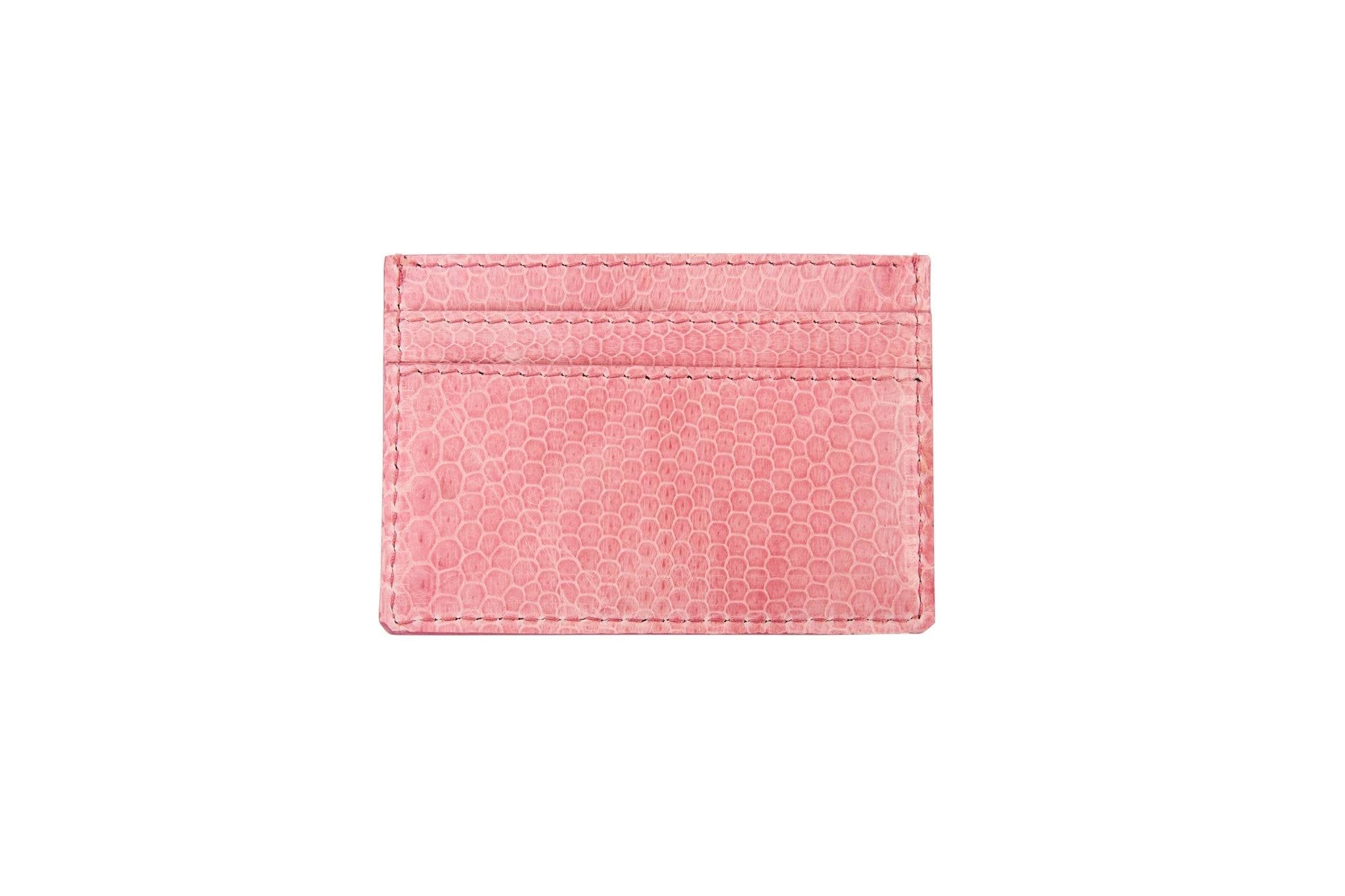 Soft Pink Snake AP Luxury Pet Fashion Double Sided Card Wallet.