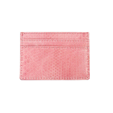 Soft Pink Snake AP Luxury Pet Fashion Double Sided Card Wallet.