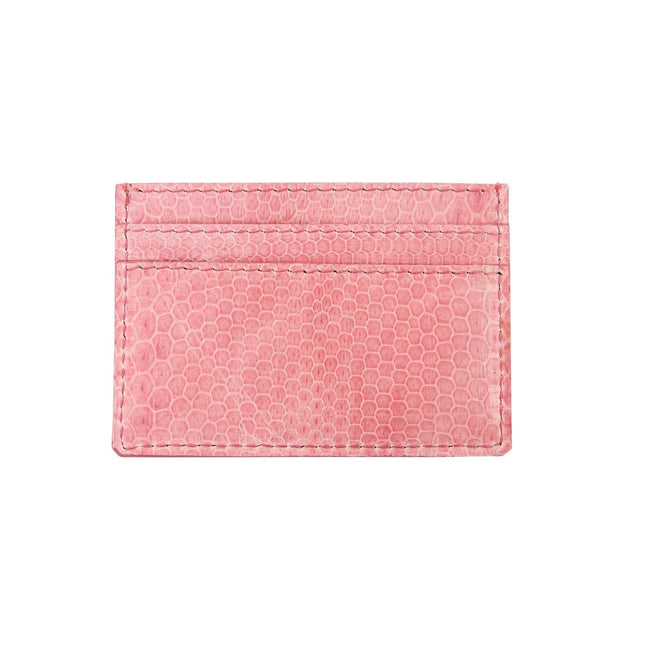 Soft Pink Snake AP Luxury Pet Fashion Double Sided Card Wallet.