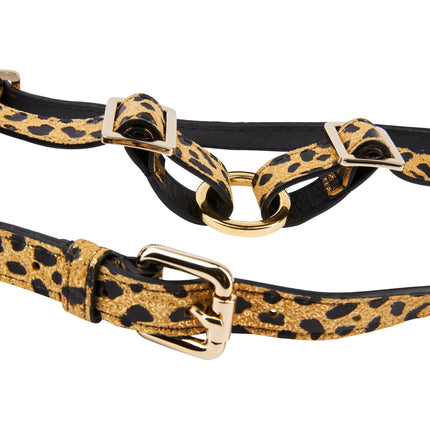 Leopard Print Italian Leather Harness