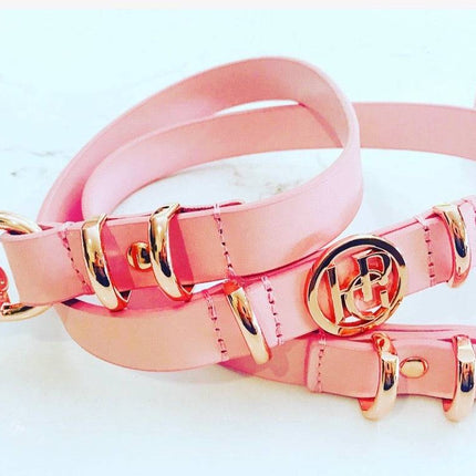 Leather Dog Lead - Peony