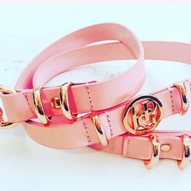 Leather Dog Lead - Peony