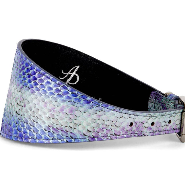 Multi-Color Purple Silver Iridescent Snake 3” Wide Style Collar