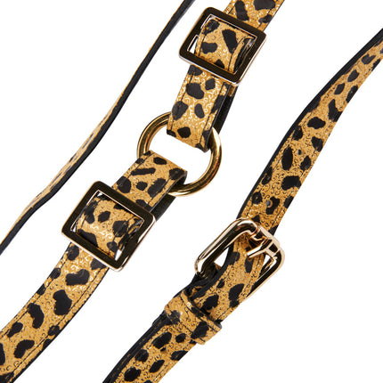 Leopard Print Italian Leather Harness