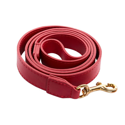 Red Vegan Leather Leash