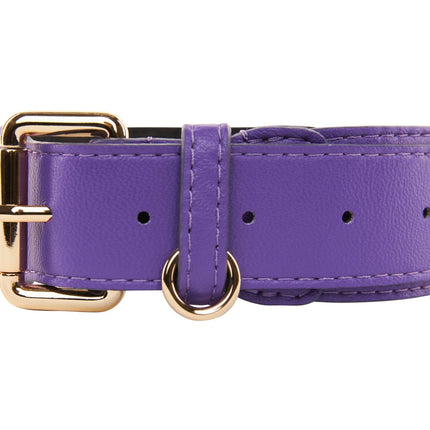 Purple Italian Leather Classic Collar