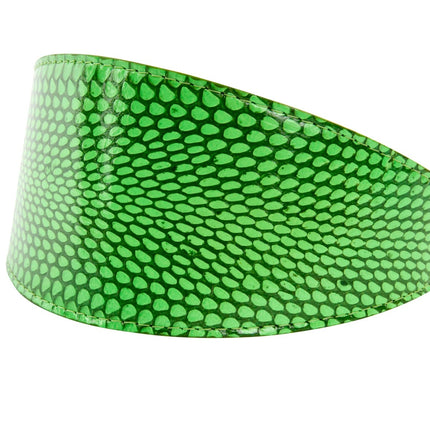 Dark Neon Green Snake 3” Wide Style Collar