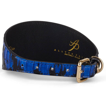 Black and Royal Blue Snake 3” Wide Style Collar