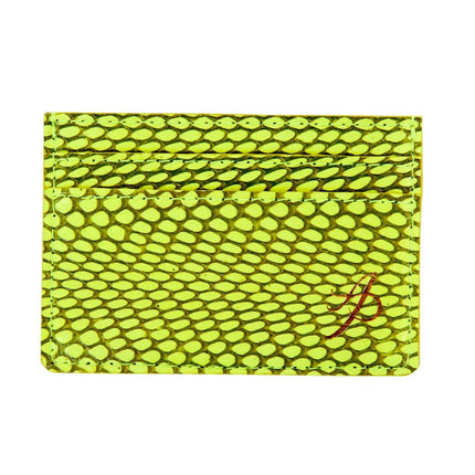 Neon Green Viper Snake Card Wallet