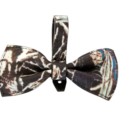 Abstract Butterfly Italian Leather Bowtie