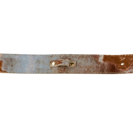 Rustic, Chic Hair On Hide Italian Leather With Ornate Swarovski Crystal Italian Hardware