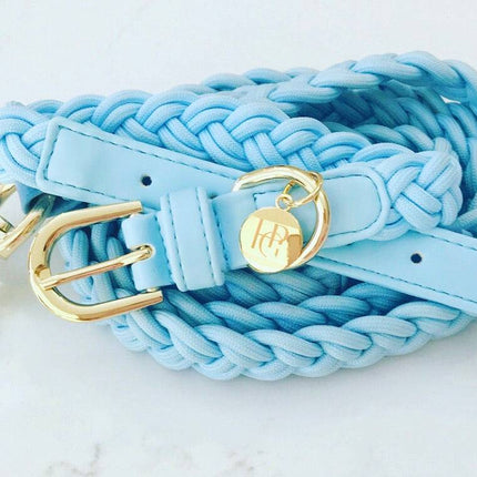 Dog Lead Cloud Blue Plaited