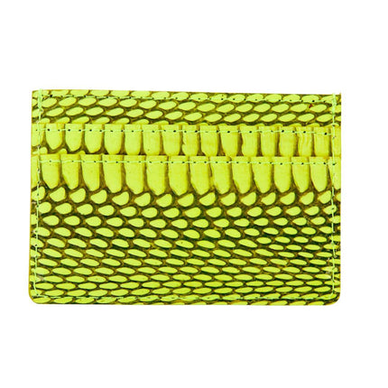 Neon Green Viper Snake Card Wallet