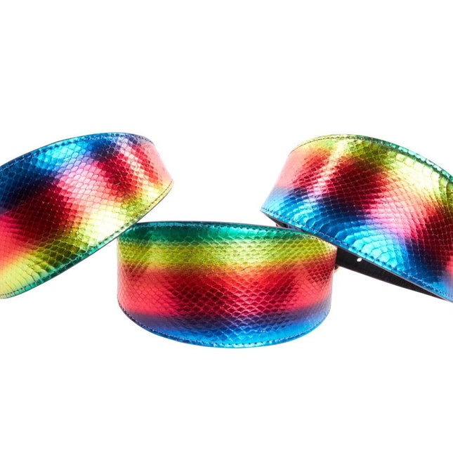 Pride Collection. Rainbow Snake 3” Wide Style Collar Set Of 3