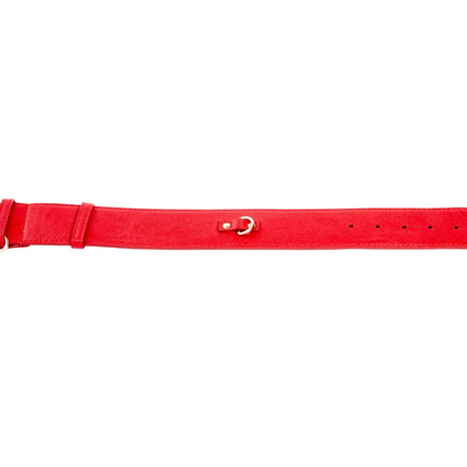 Red Italian Leather Collar With Glamorous Italian Hardware