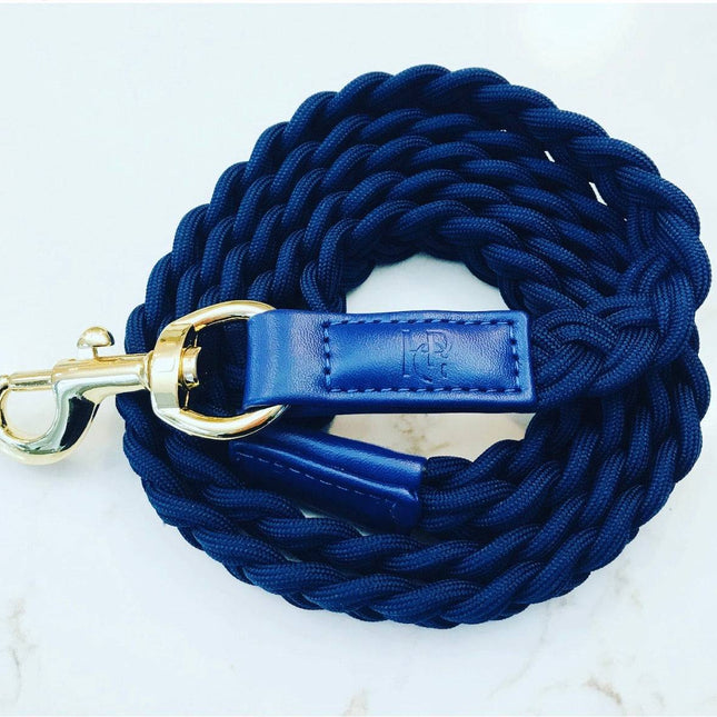 Dog Lead Indigo Blue Plaited