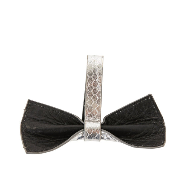 Silver Viper Snake Bow Tie