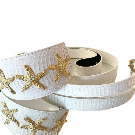 Luxury Pet Fashion Matte White Snakeskin Wide Collar & Leash Set