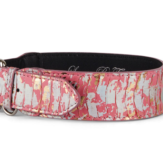 Iridescent Art Deco Pink/Gold/Silver Custom Snake Classic Collar