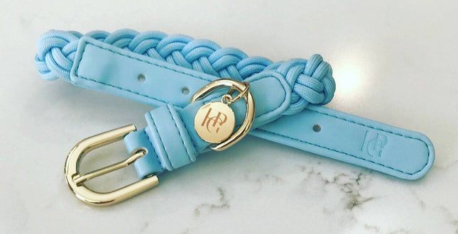 Dog Collar Cloud Blue Plaited