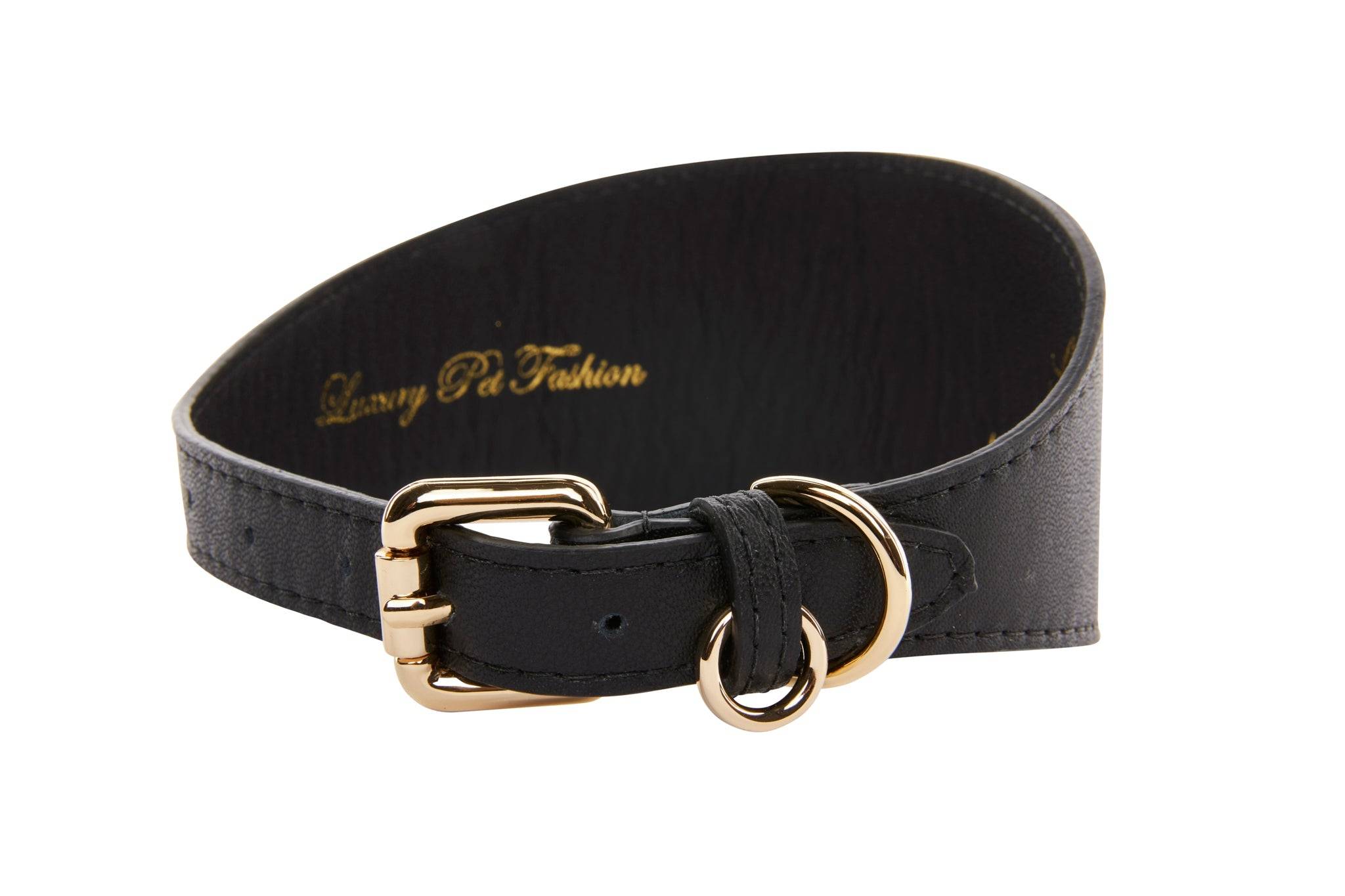 Black Vegan Leather 2” Wide Collar