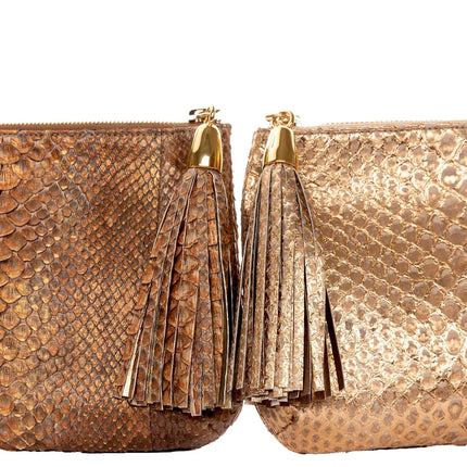 Bronze Python Clutch