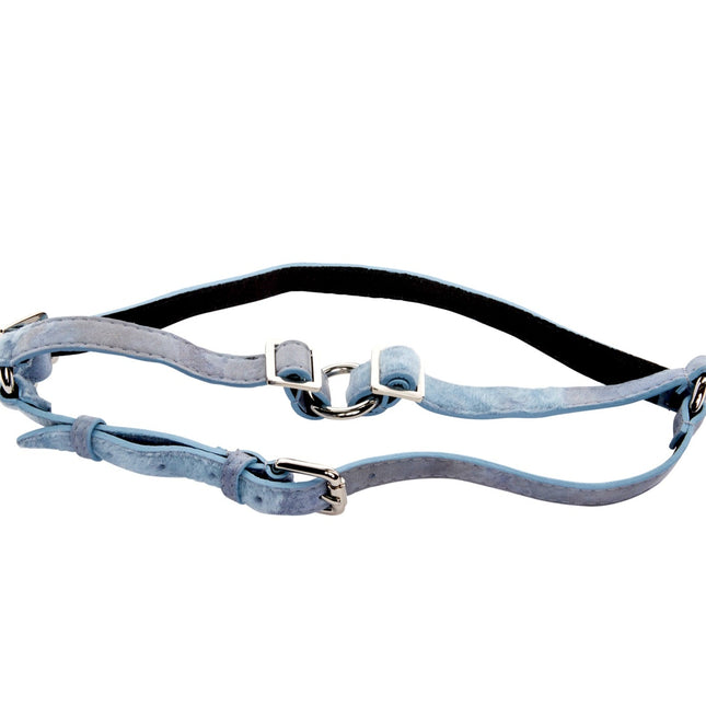 Light Blue Distressed Italian Leather Harness