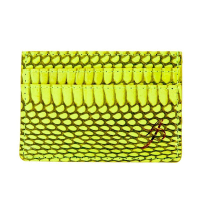 Neon Green Viper Snake Card Wallet