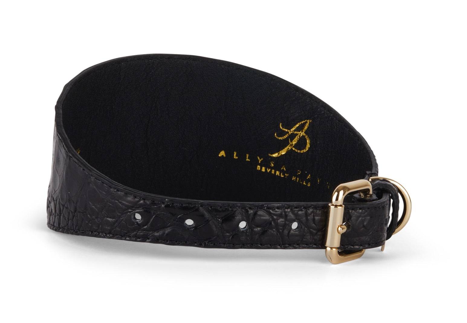 Black Croc 3” Wide Style Collar