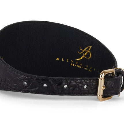 Black Croc 3” Wide Style Collar