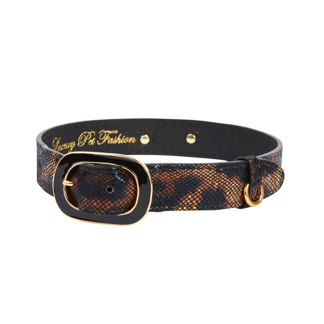 Abstract Leopard Print Italian Leather With Vintage Italian Hardware