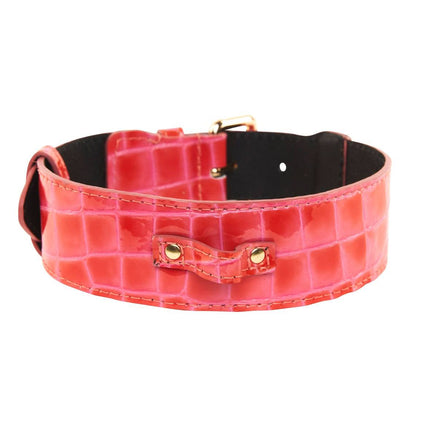 Orange & Pink Patent Leather Classic Collar