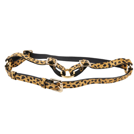 Leopard Print Italian Leather Harness