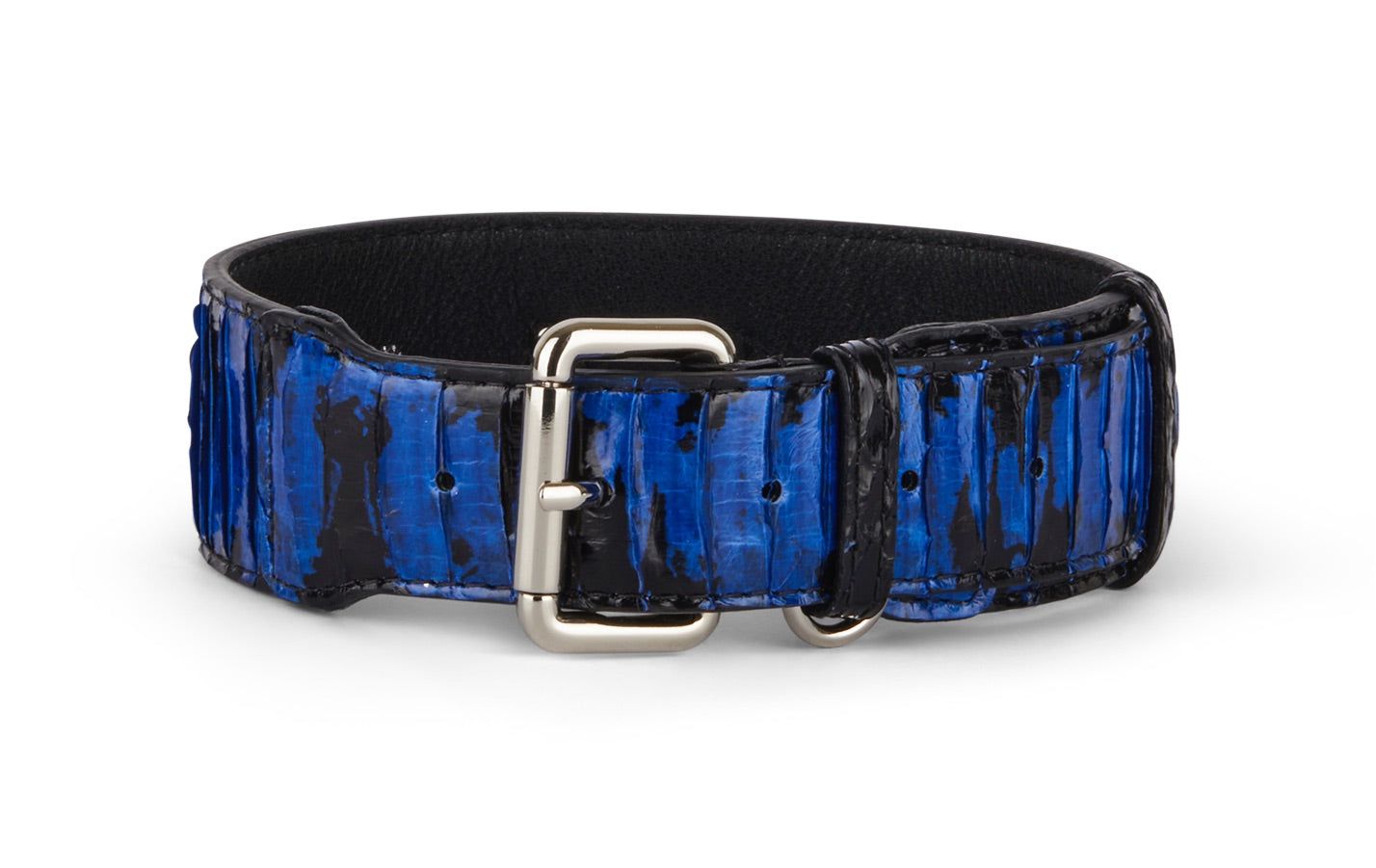 Black and Royal Blue Snake 3” Wide Style Collar