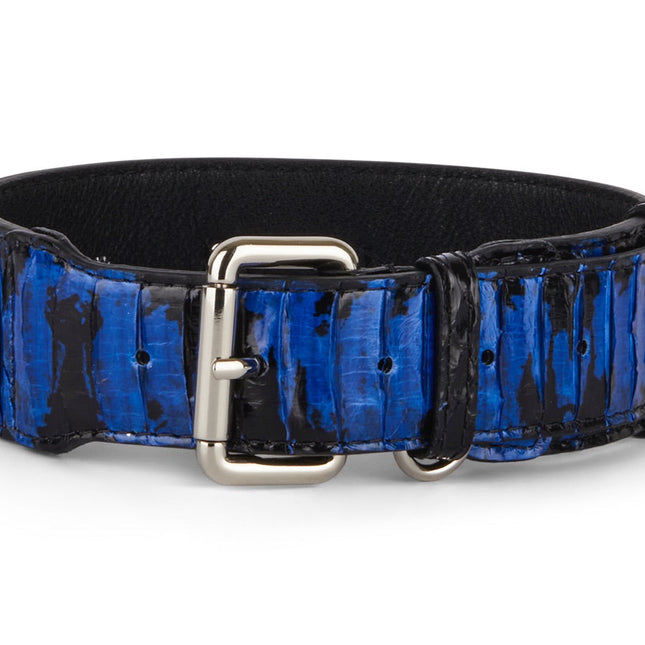 Black and Royal Blue Snake 3” Wide Style Collar