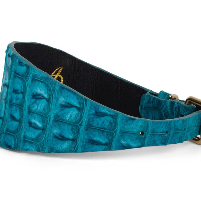 Turquoise Croc 3” Wide Style Collar