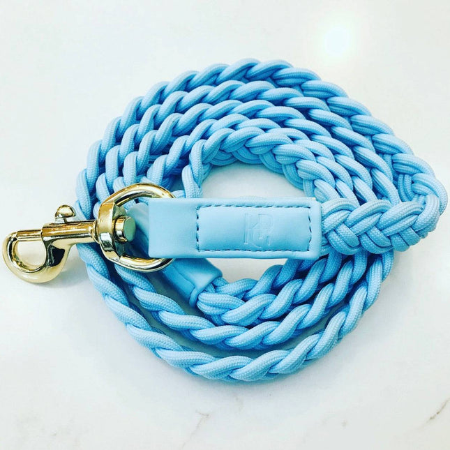 Dog Lead Cloud Blue Plaited