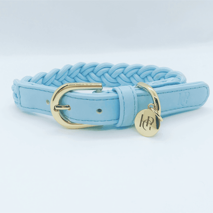 Dog Collar Cloud Blue Plaited