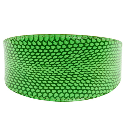 Dark Neon Green Snake 3” Wide Style Collar