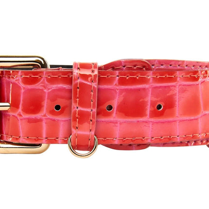 Orange & Pink Patent Leather Classic Collar