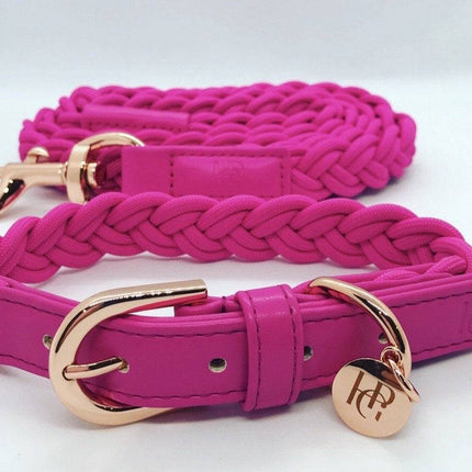 Dog Lead Lipstick Pink Plaited