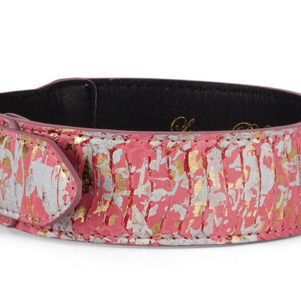 Iridescent Art Deco Pink/Gold/Silver Custom Snake Classic Collar