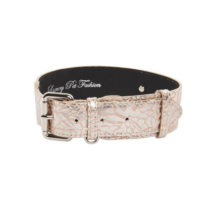 Soft Pink/Silver Floral Print Italian Leather With Silver Classic Hardware