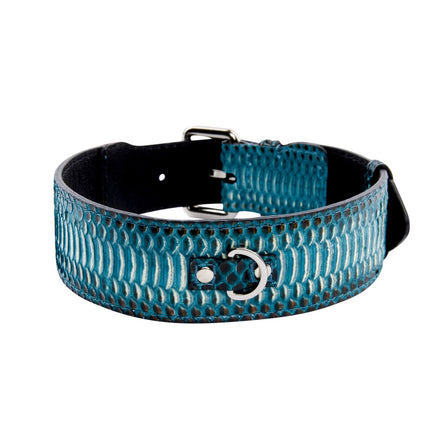 Turquoise, Black Snake Classic Collar With Silver & Gold Classic Hardware Set Of 2