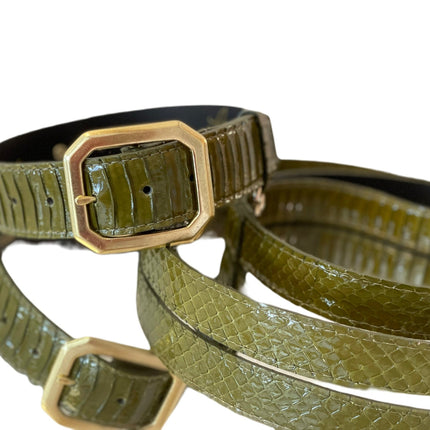 Luxury Pet Fashion Olive Snakeskin Collar & Leash Set