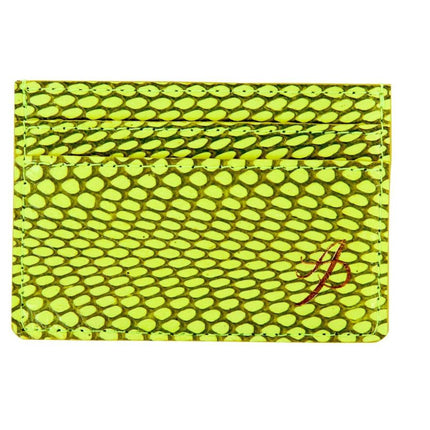 Neon Green Viper Snake Card Wallet