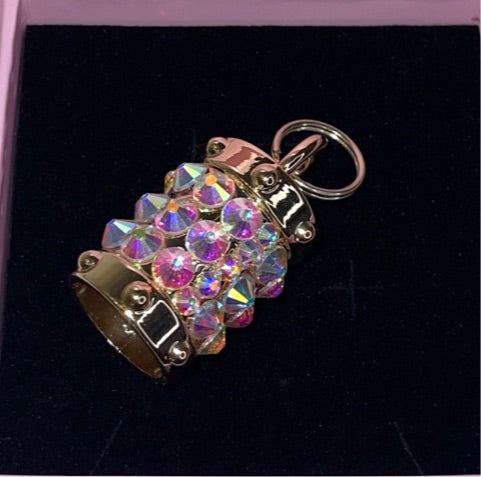 Gold Swarovski Crystal Cylinder Charm