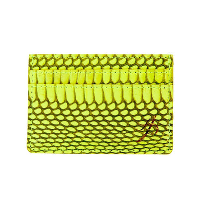 Neon Green Viper Snake Card Wallet