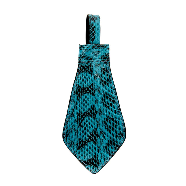 Turquoise & Black Viper Snake Tie, Backed With Italian Leather & Swarovski Crystal Closure