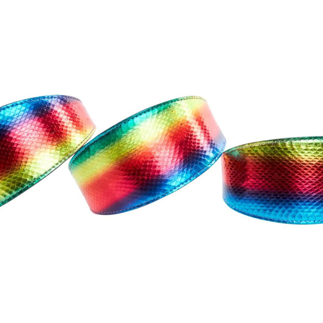 Pride Collection. Rainbow Snake 3” Wide Style Collar Set Of 3